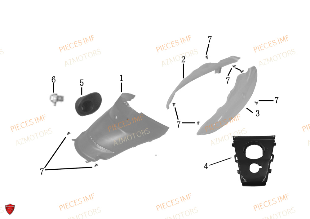 Carenages Lateraux AZMOTORS PIECES GECKO EURO 5