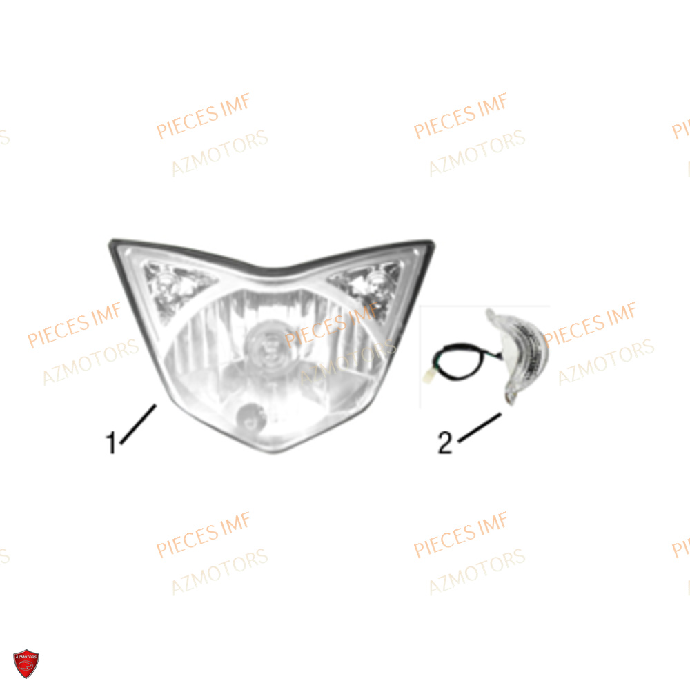 Optique Avant AZMOTORS PIECES GECKO EURO 5