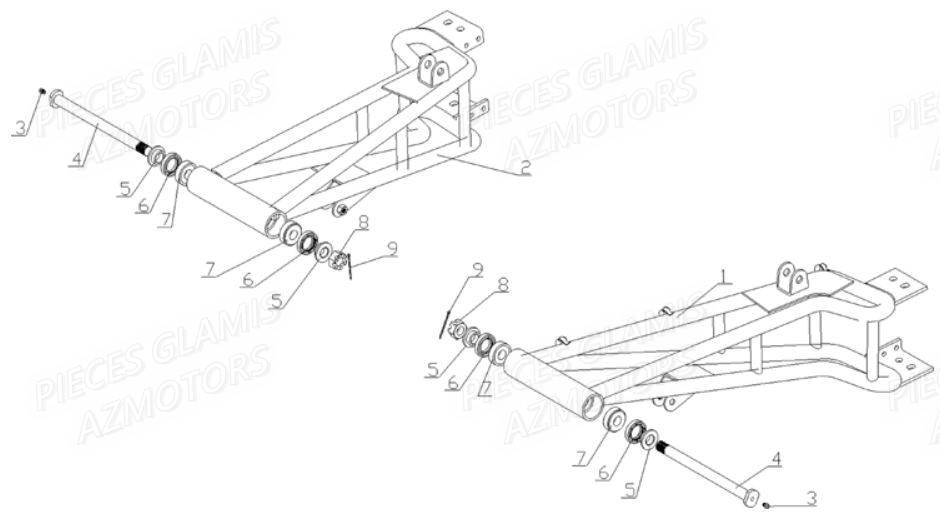 Balanciers Arriere GLAMIS Pièces Buggy GLAMIS G400 