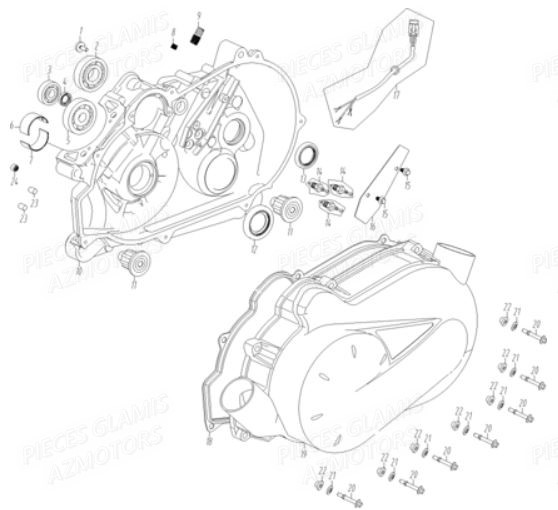 Carter Bas Moteur GLAMIS Pièces Buggy GLAMIS G400 