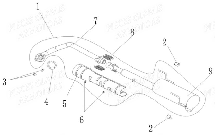 Echappement GLAMIS Pièces Buggy GLAMIS G400 