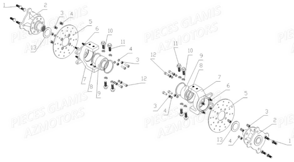 Moyeux GLAMIS Pièces Buggy GLAMIS G400 