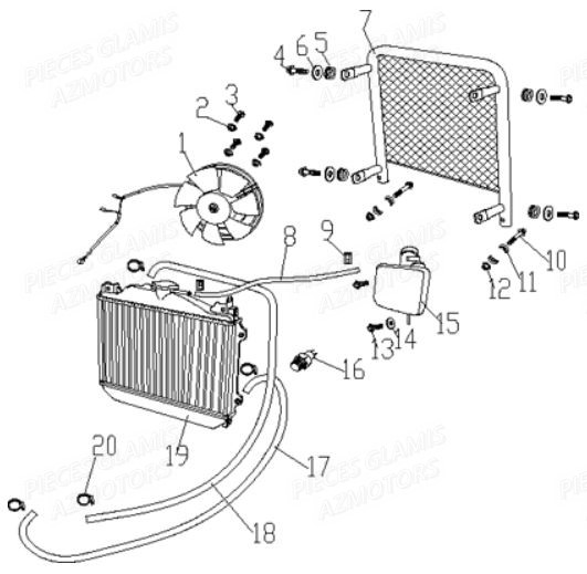 Systeme De Refroidissement GLAMIS Pièces Buggy GLAMIS G400 