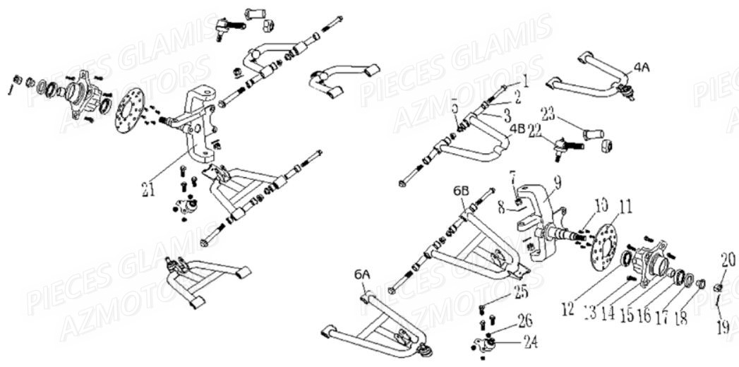 Triangles Avant GLAMIS Pièces Buggy GLAMIS G400 