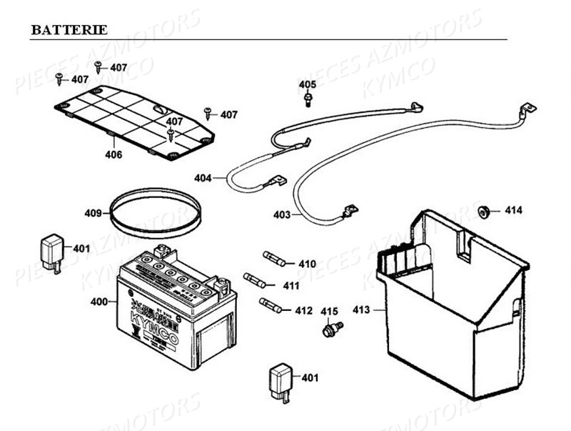 BATTERIE KYMCO Pièces GRAND DINK 125 4T EURO I (SH25DA)