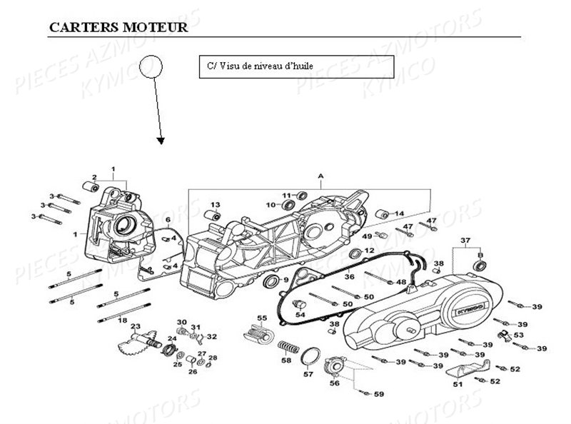 CARTER_MOTEUR KYMCO Pièces GRAND DINK 125 4T EURO I (SH25DA)