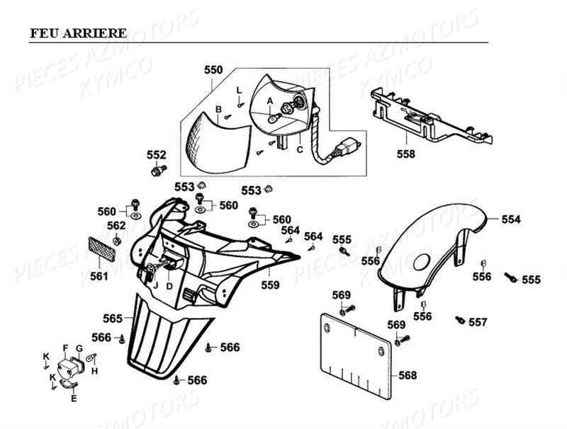 FEU ARRIERE KYMCO GRAND DINK125