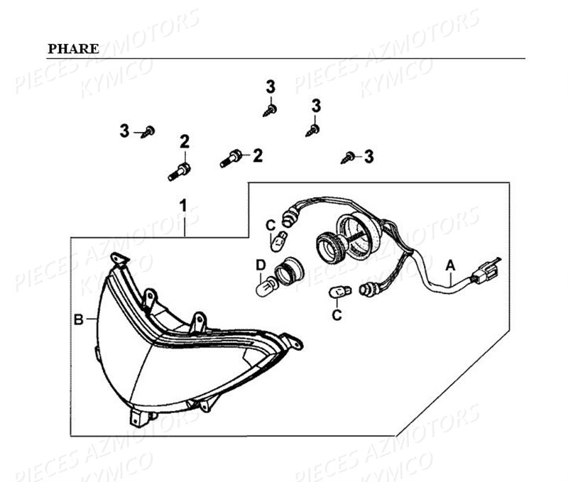 PHARE KYMCO GRAND DINK125