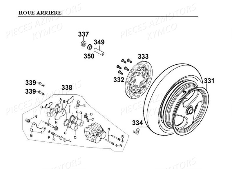 ROUE ARRIERE pour GRAND-DINK125