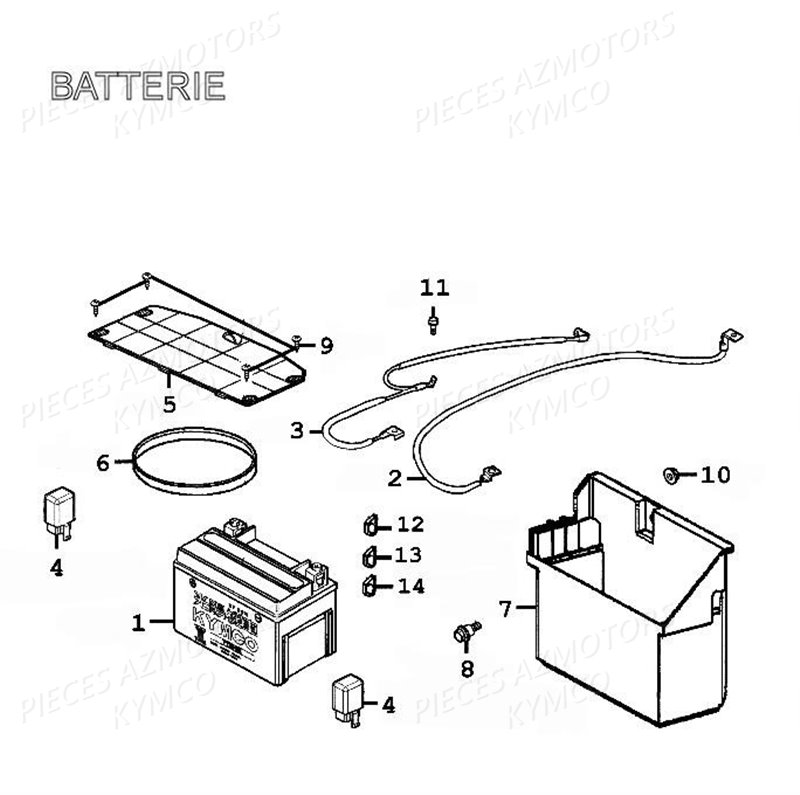 BATTERIE YTX9-BS YUASA (ORIGINE) KYMCO pour BATTERIE de GRAND DINK 125 II