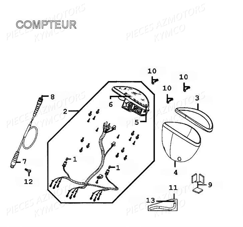 COMPTEUR pour GRAND DINK 125 II