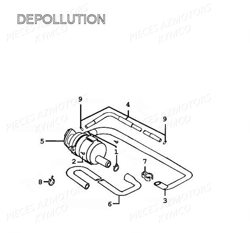 Depollution KYMCO Pièces GRAND DINK 125 4T EURO II (SH25DB) 