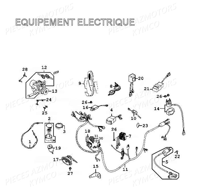Equipement Electrique KYMCO Pièces GRAND DINK 125 4T EURO II (SH25DB) 