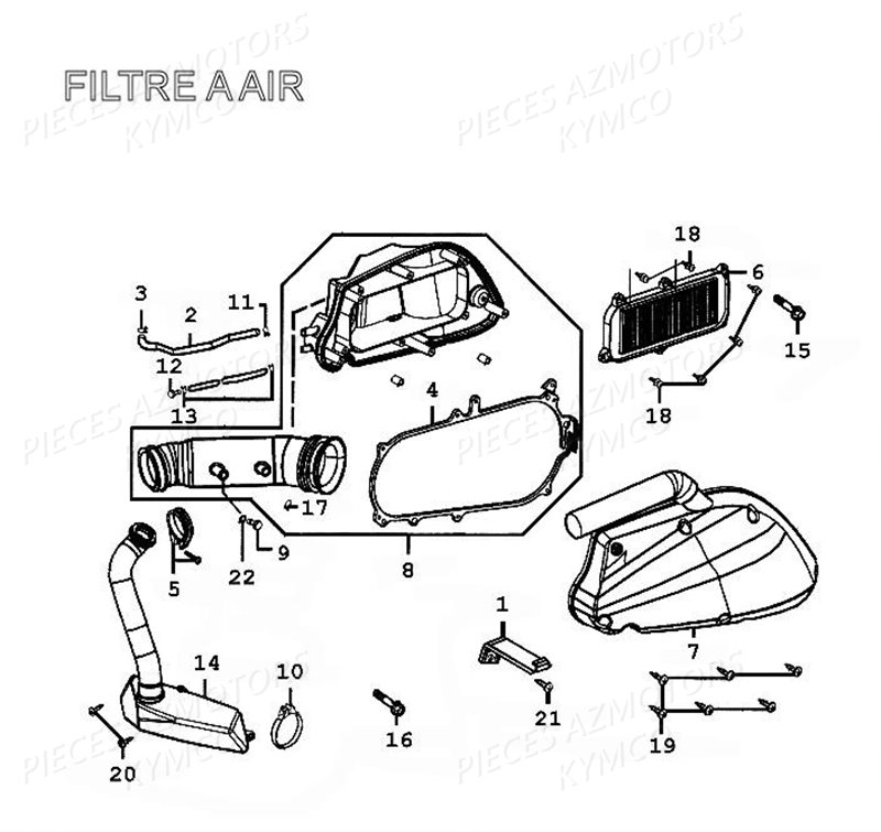 Filtre A Air KYMCO Pièces GRAND DINK 125 4T EURO II (SH25DB) 