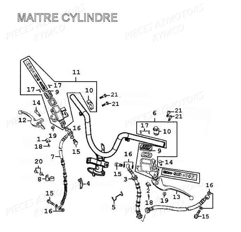 MAITRE_CYLINDRE KYMCO Pièces Scooter Kymco GRAND DINK 125 4T EURO II 