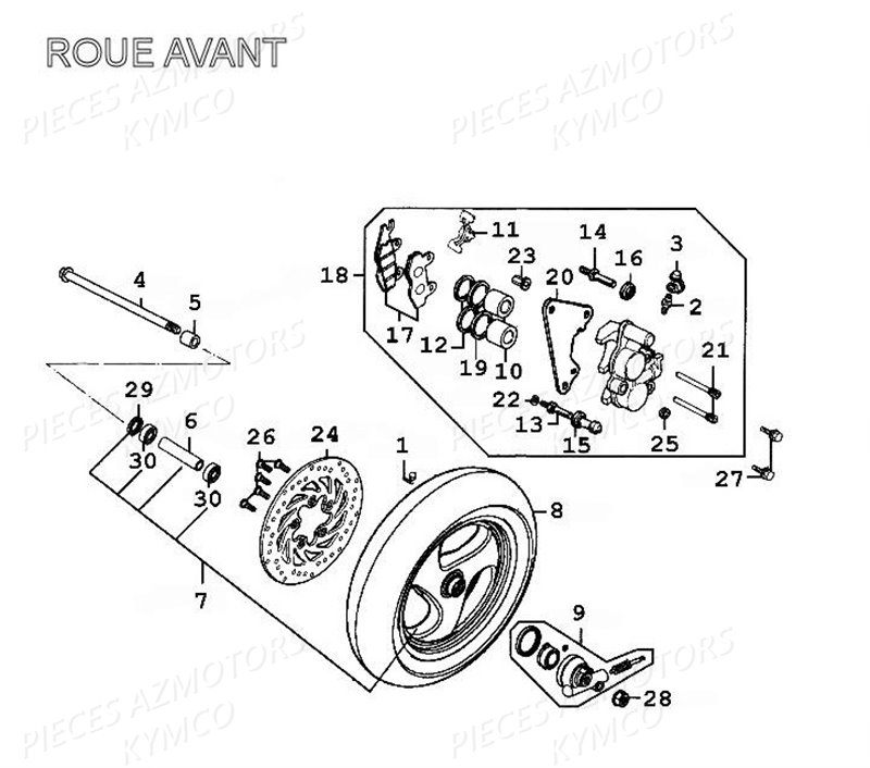 ROUE AVANT pour GRAND DINK 125 II