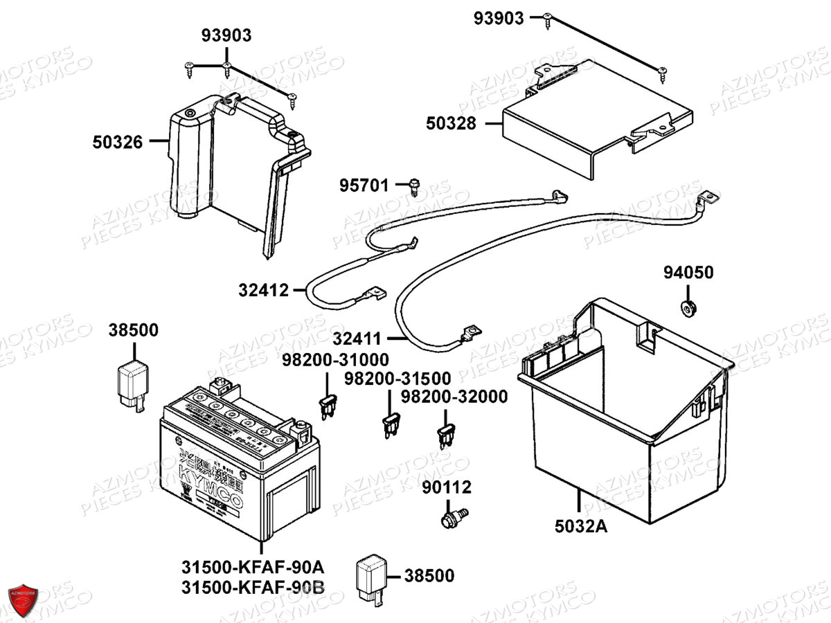 BATTERIE YTX9-BS YUASA (ORIGINE) KYMCO pour BATTERIE de GRAND DINK 125 MMC