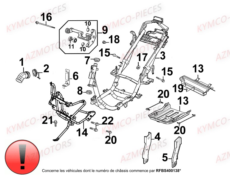 CHASSIS A PARTIR DE RFBS400138 AZMOTORS GRAND DINK 125 MMC