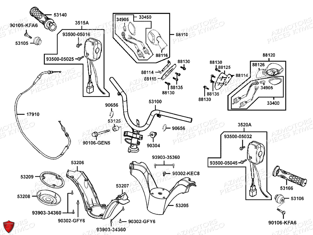 GUIDON RETROVISEURS pour GRAND DINK 125 MMC