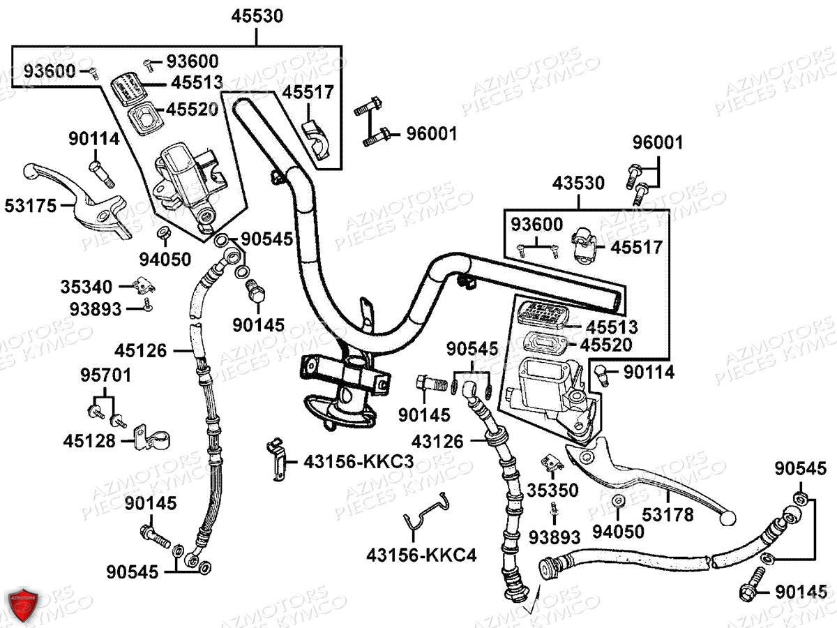 Systeme De Frein KYMCO Pièces GRAND DINK 125 MMC 4T EURO III (SH25DK/SH25DR)