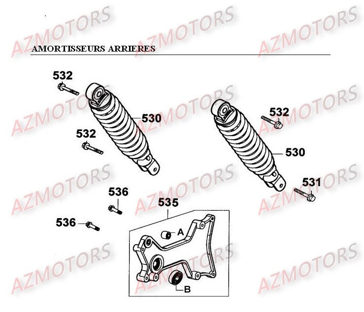 Amortisseurs Arriere KYMCO Pièces Scooter Kymco GRAND DINK 250 4T EURO I