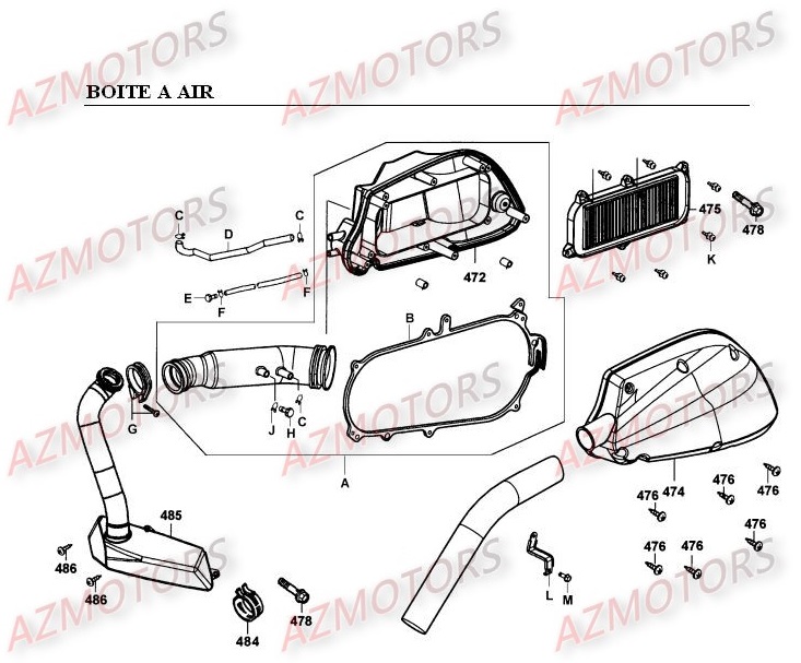 BOITE_A_AIR KYMCO Pièces Scooter Kymco GRAND DINK 250 4T EURO I 