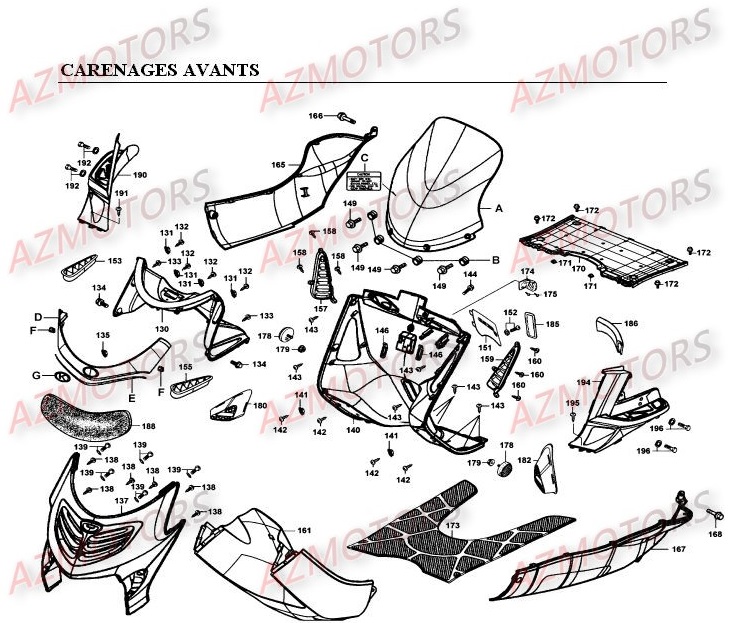 CARENAGES_AVANT KYMCO Pièces Scooter Kymco GRAND DINK 250 4T EURO I 