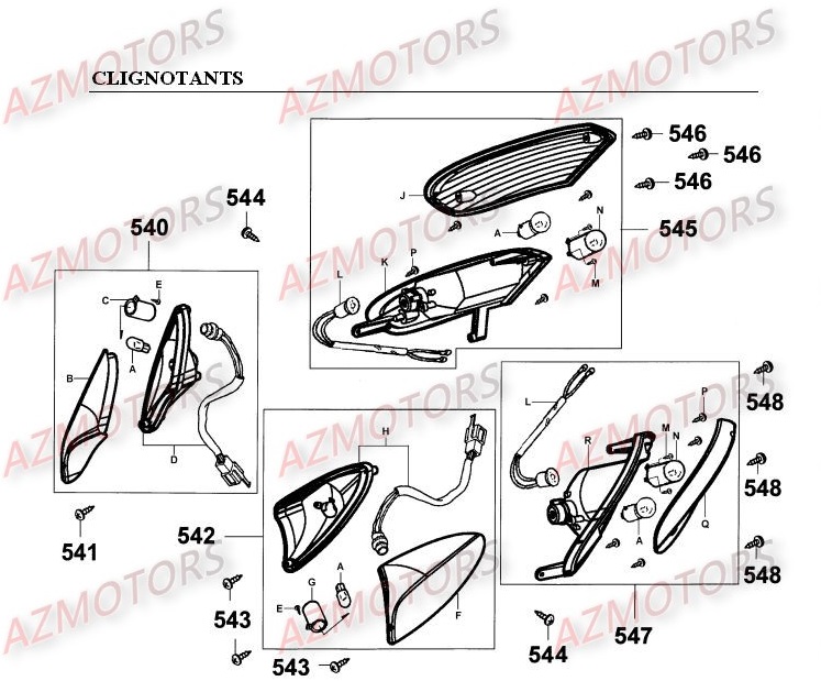 Clignotants KYMCO Pièces Scooter Kymco GRAND DINK 250 4T EURO I