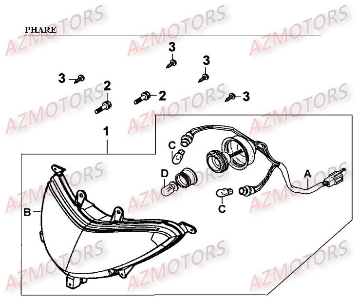 PHARE KYMCO Pièces Scooter Kymco GRAND DINK 250 4T EURO I 