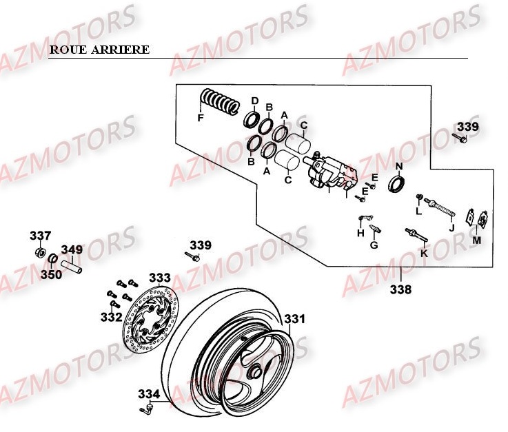 ROUE ARRIERE KYMCO GRAND DINK 250 I