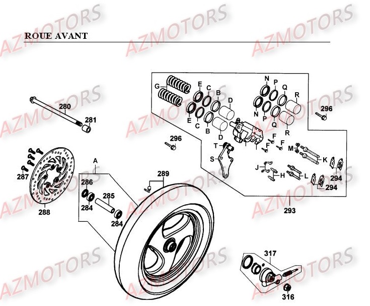 ROUE_AVANT KYMCO Pièces Scooter Kymco GRAND DINK 250 4T EURO I 