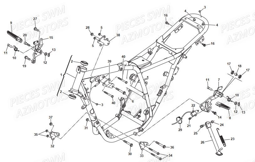 Cadre SWM Pieces SWM Origine GRAN MILANO 440 EURO 3