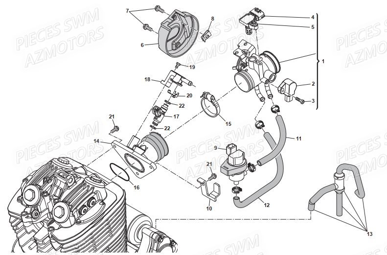 CORPS_PAPILLON SWM Pieces SWM Origine GRAN MILANO 440