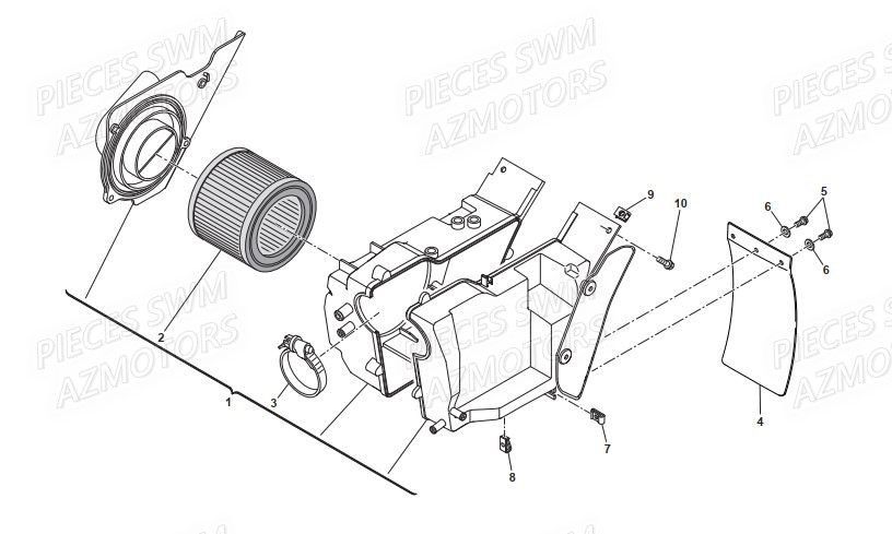 Filtre A Air SWM Pieces SWM Origine GRAN MILANO 440 EURO 3