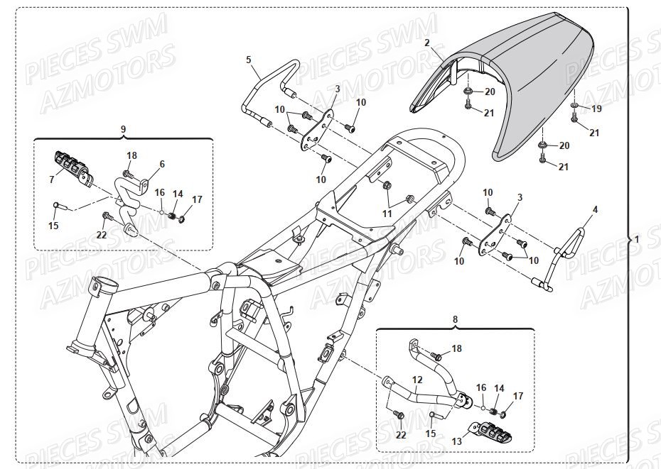 Kit Biplace SWM Pieces SWM Origine GRAN MILANO 440 Euro 4