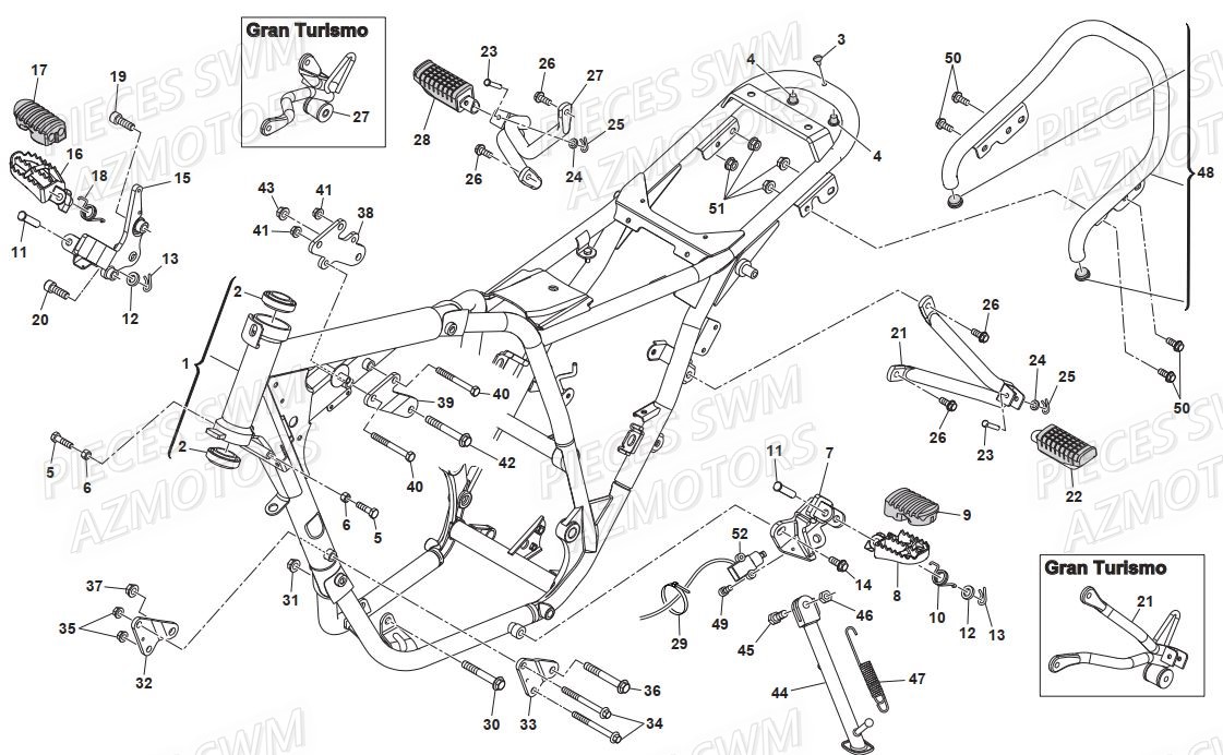 CADRE SWM Pieces SWM Origine GRAN TURISMO 400