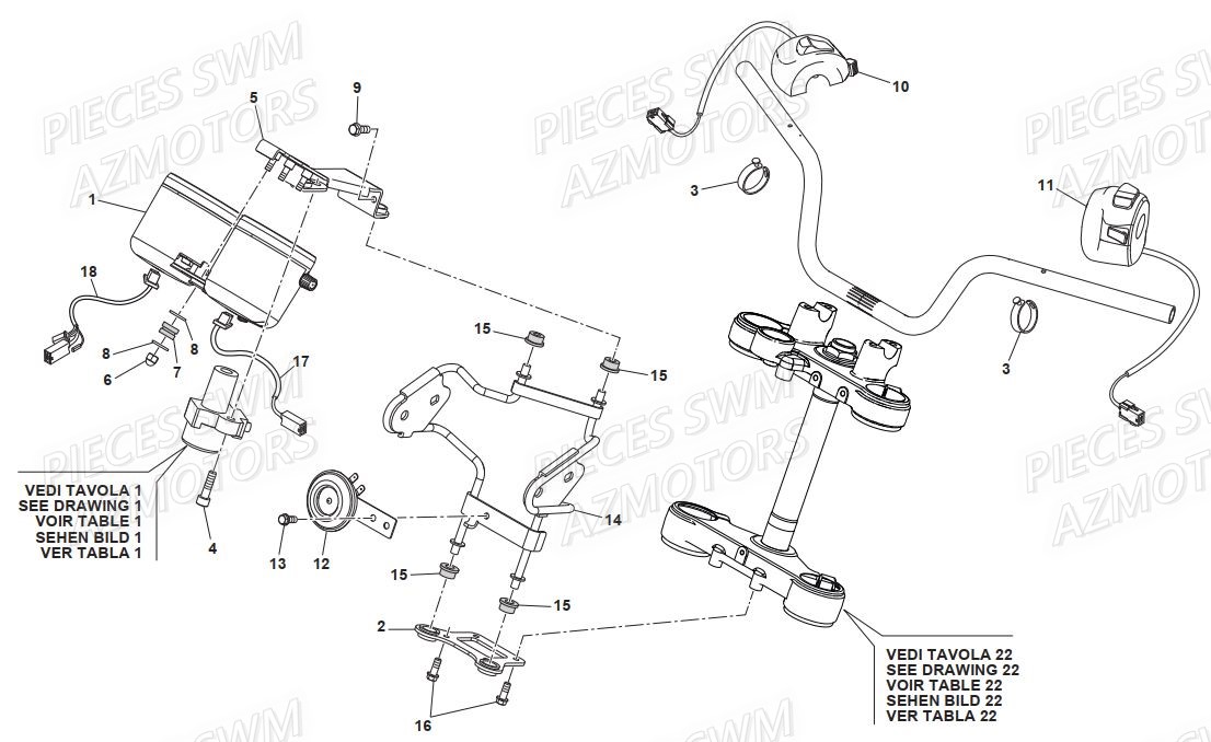 EQUIPEMENT_DIGITAL SWM Pieces SWM Origine GRAN TURISMO 400