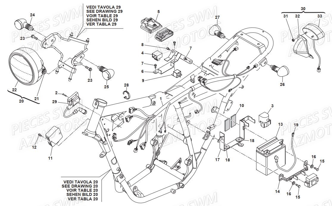 EQUIPEMENT_ELECTRIQUE SWM Pieces SWM Origine GRAN TURISMO 400