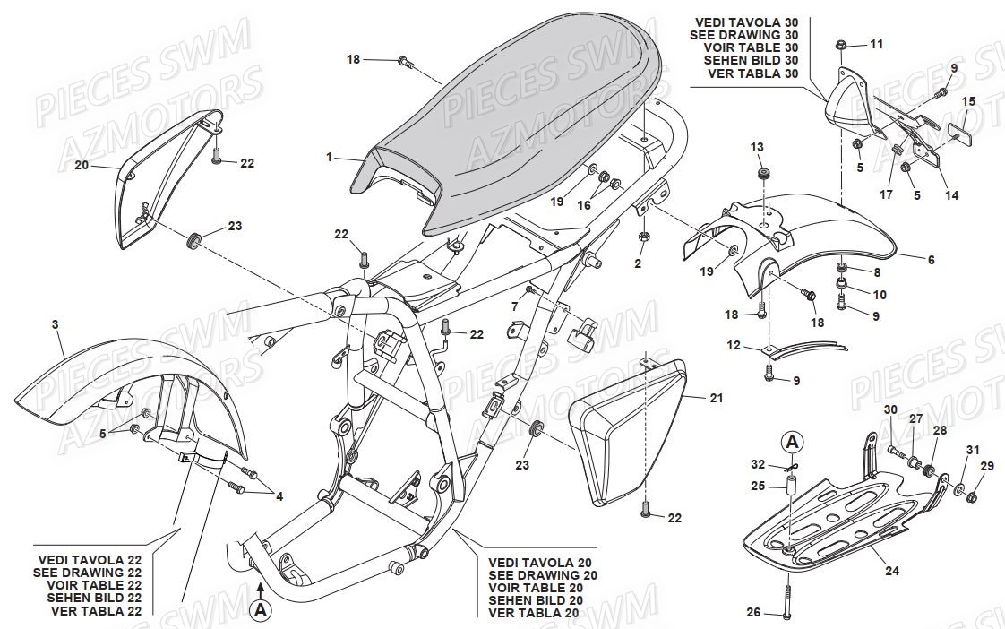 SELLE SWM Pieces SWM Origine GRAN TURISMO 400