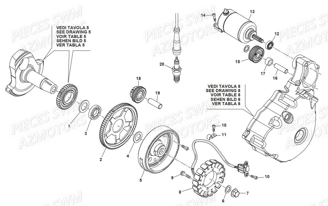 Allumage SWM Pieces SWM Origine GRAN TURISMO 440 EURO 3