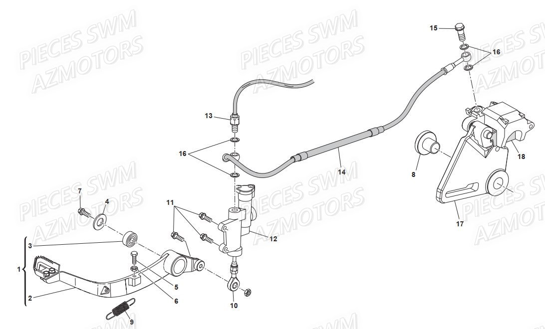 Frein Arriere SWM Pieces SWM Origine GRAN TURISMO 440 EURO 3