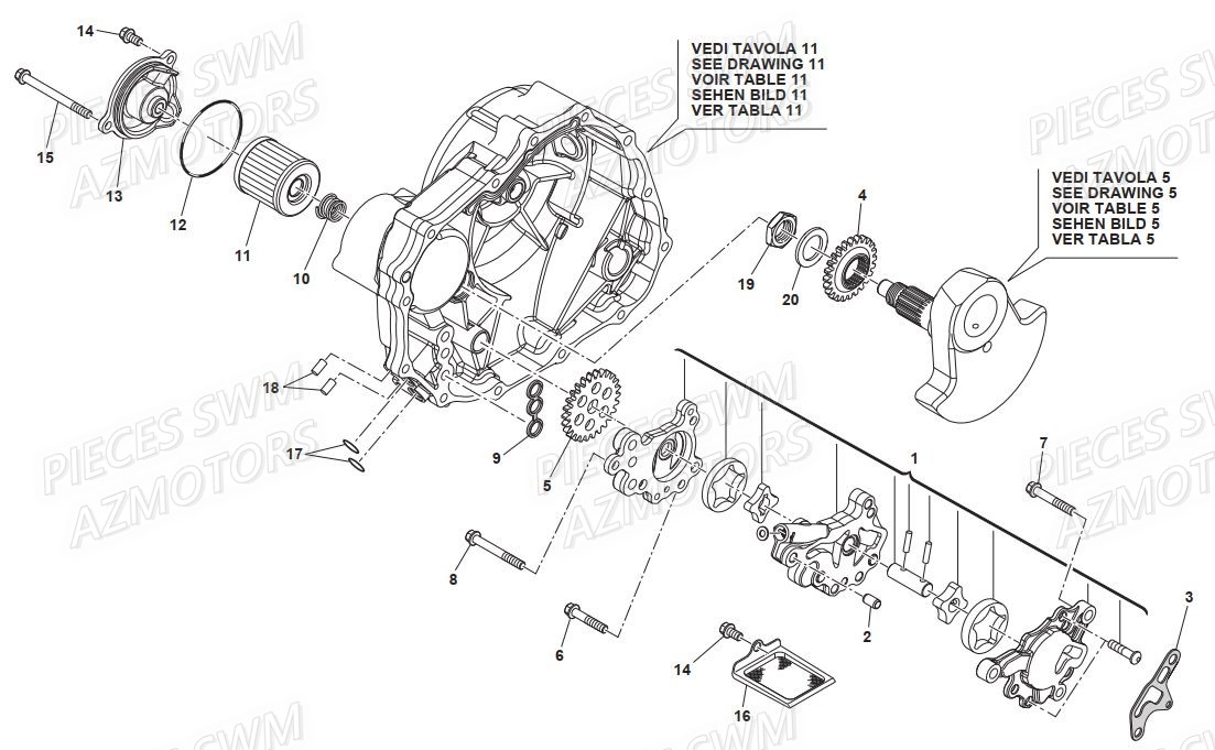 Pompe A Huile SWM Pieces SWM Origine GRAN TURISMO 440 EURO 3