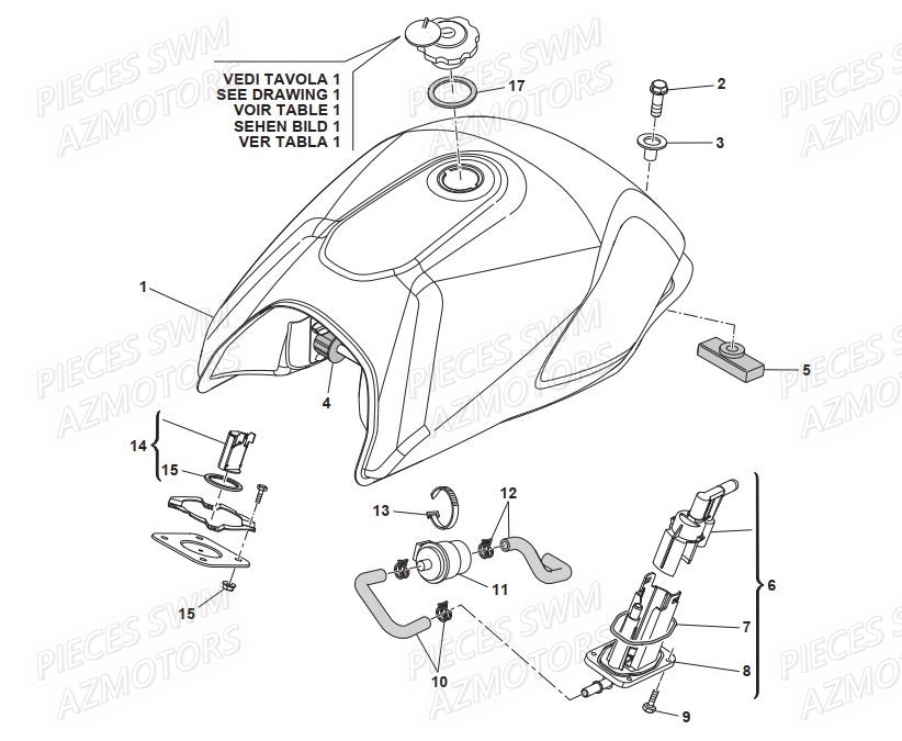 RESERVOIR SWM Pieces SWM Origine GRAN TURISMO 440 EURO 3 2016