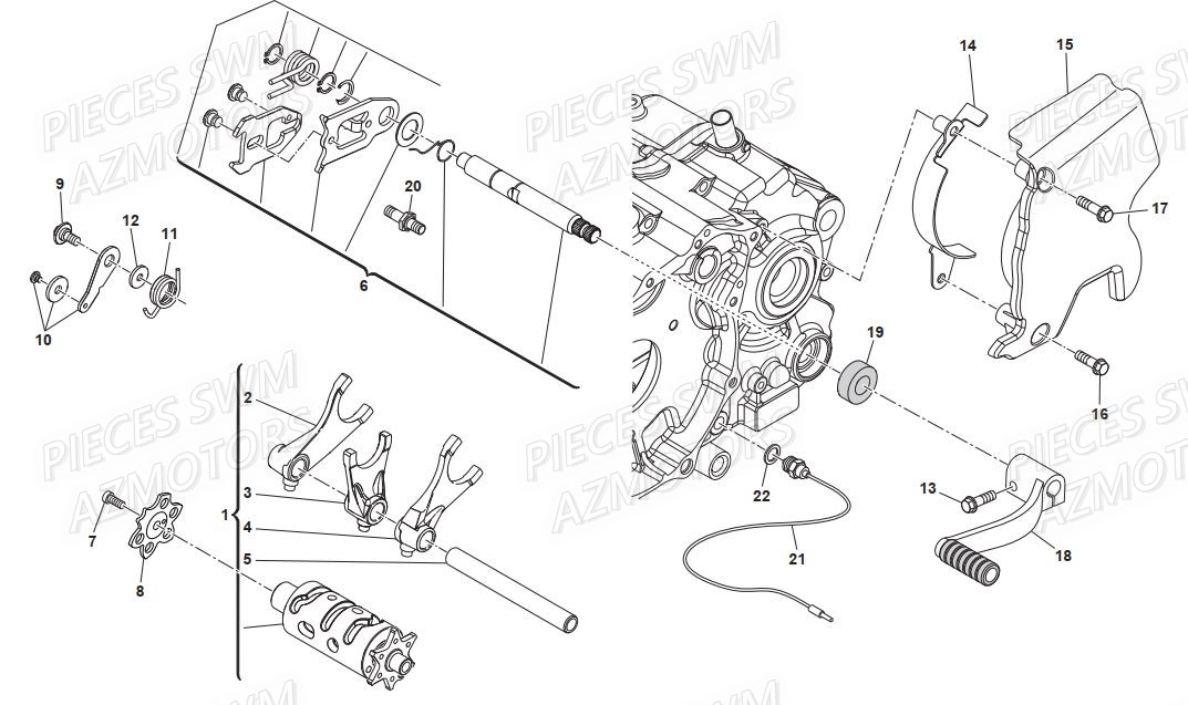 Selecteur De Vitesses SWM Pieces SWM Origine GRAN TURISMO 440 EURO 3