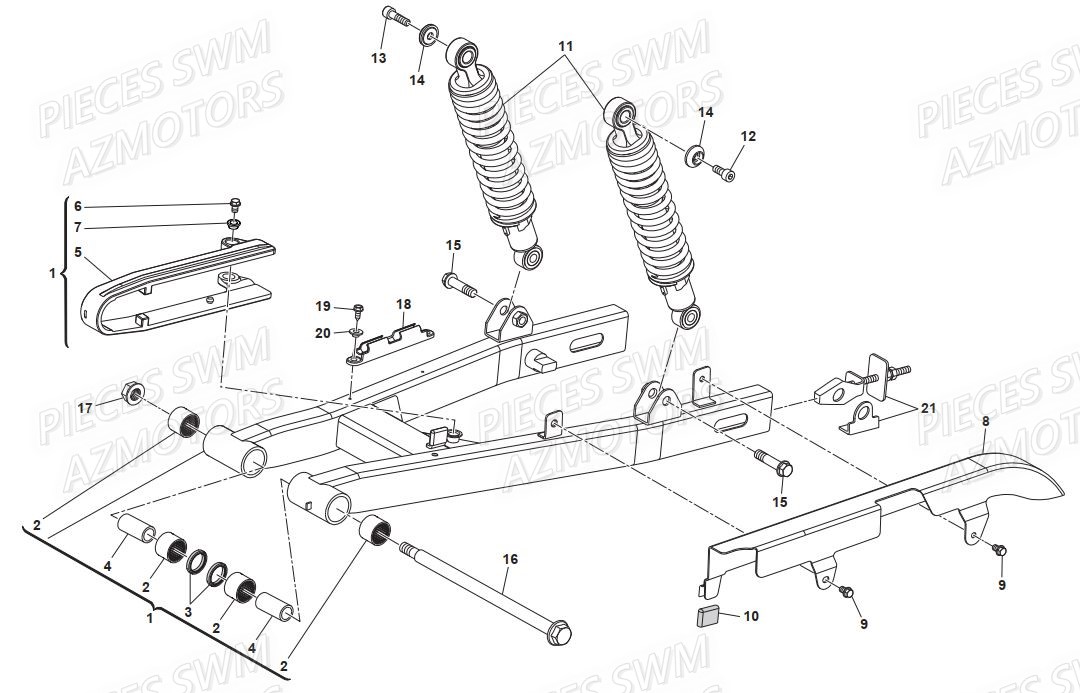 Suspension Arriere SWM Pieces SWM Origine GRAN TURISMO 440 EURO 3