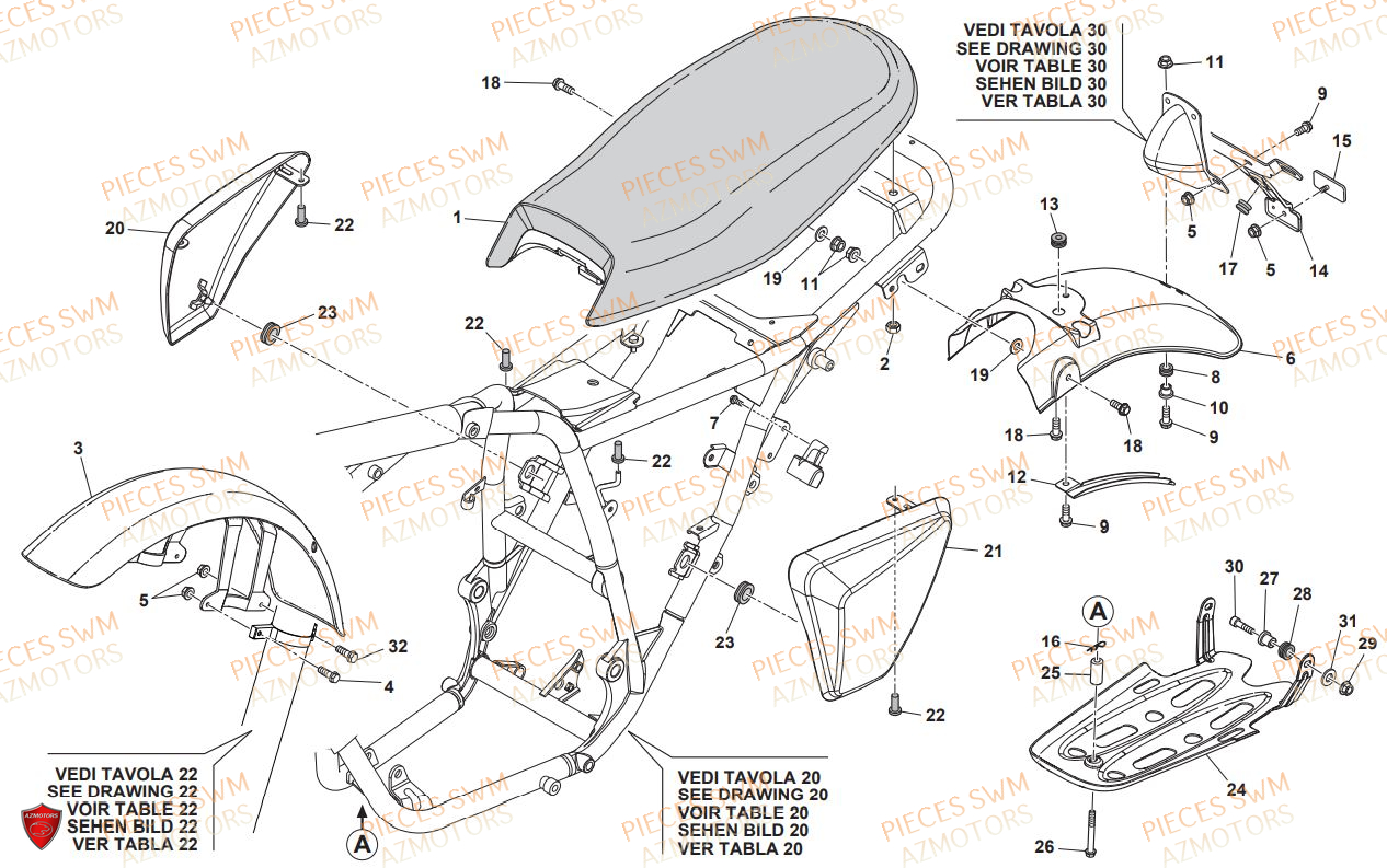 Carenages SWM Pieces SWM Origine GRAN TURISMO 440 EURO 4