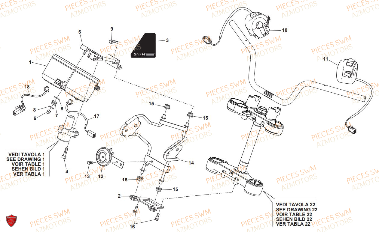 Compteur SWM Pieces SWM Origine GRAN TURISMO 440 EURO 4