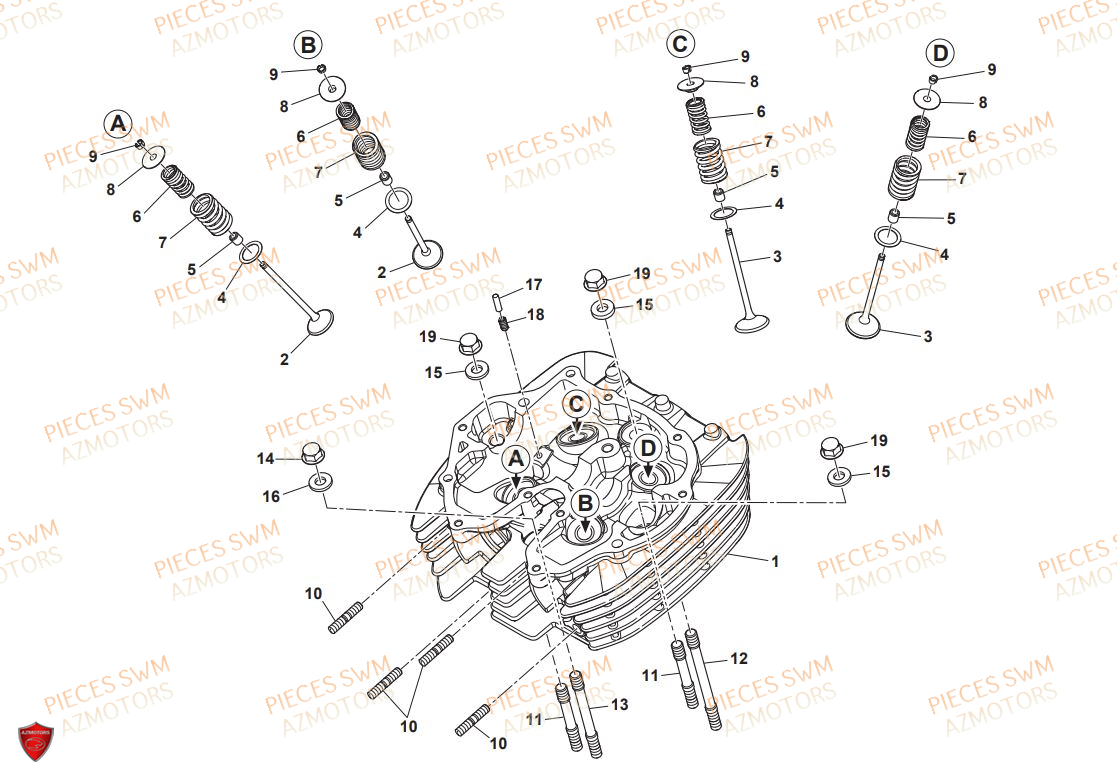 Culasse SWM Pieces SWM Origine GRAN TURISMO 440 EURO 4