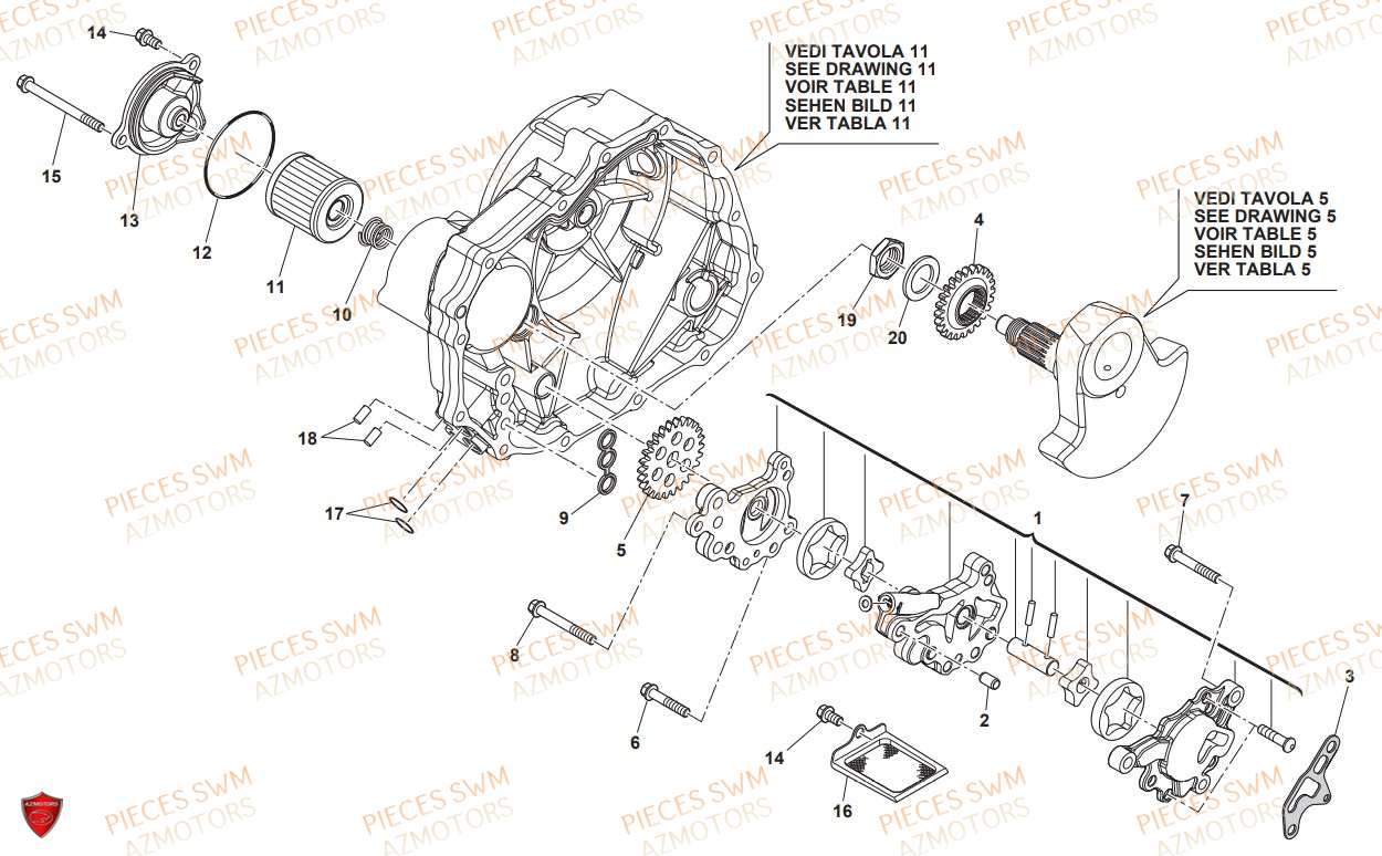 Pompe A Huile SWM Pieces SWM Origine GRAN TURISMO 440 EURO 4