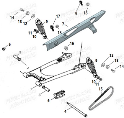 BRAS OSCILLANT AZMOTORS GREYSTONE 125 E4